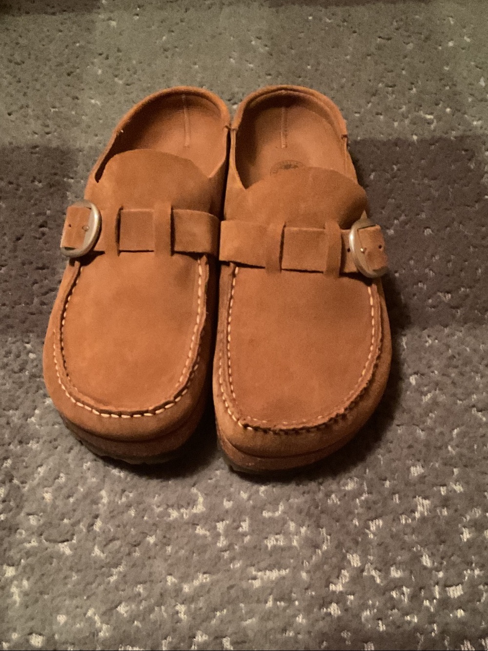 Birkenstock Tan Suede Slip-On Clogs